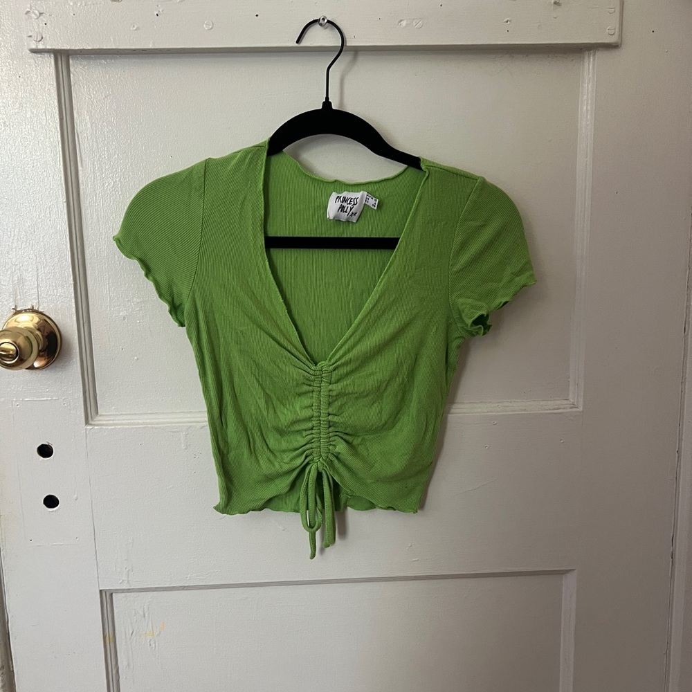 Princess Polly Lime Scrunched Crop Top